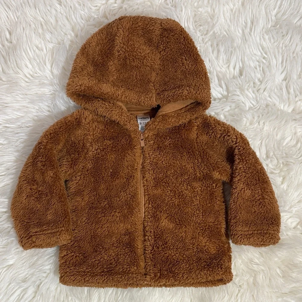 Carter’s Chestnut Brown Plush Hooded Jacket 9-12 M
